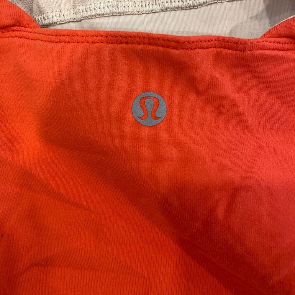 Lululemon Tank Top Fitted Double Crisscross Straps Built-In Bra Coral Women's 6 - Picture 4 of 4
